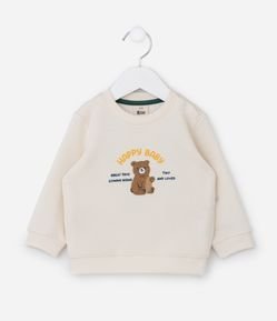 Blusão Infantil Quentinho com Estampa Ursinho - Tam 0 a 18 meses