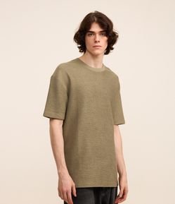 Camiseta Relaxed em Algodão com Textura
