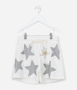 Short Infantil em Moletinho com Brilhos e Paetês - Tam 5 a 14 Anos