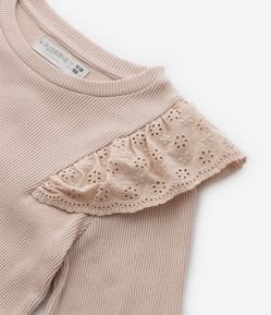 Blusa Infantil em Ribana com Babados - Tam 5 a 14 Anos