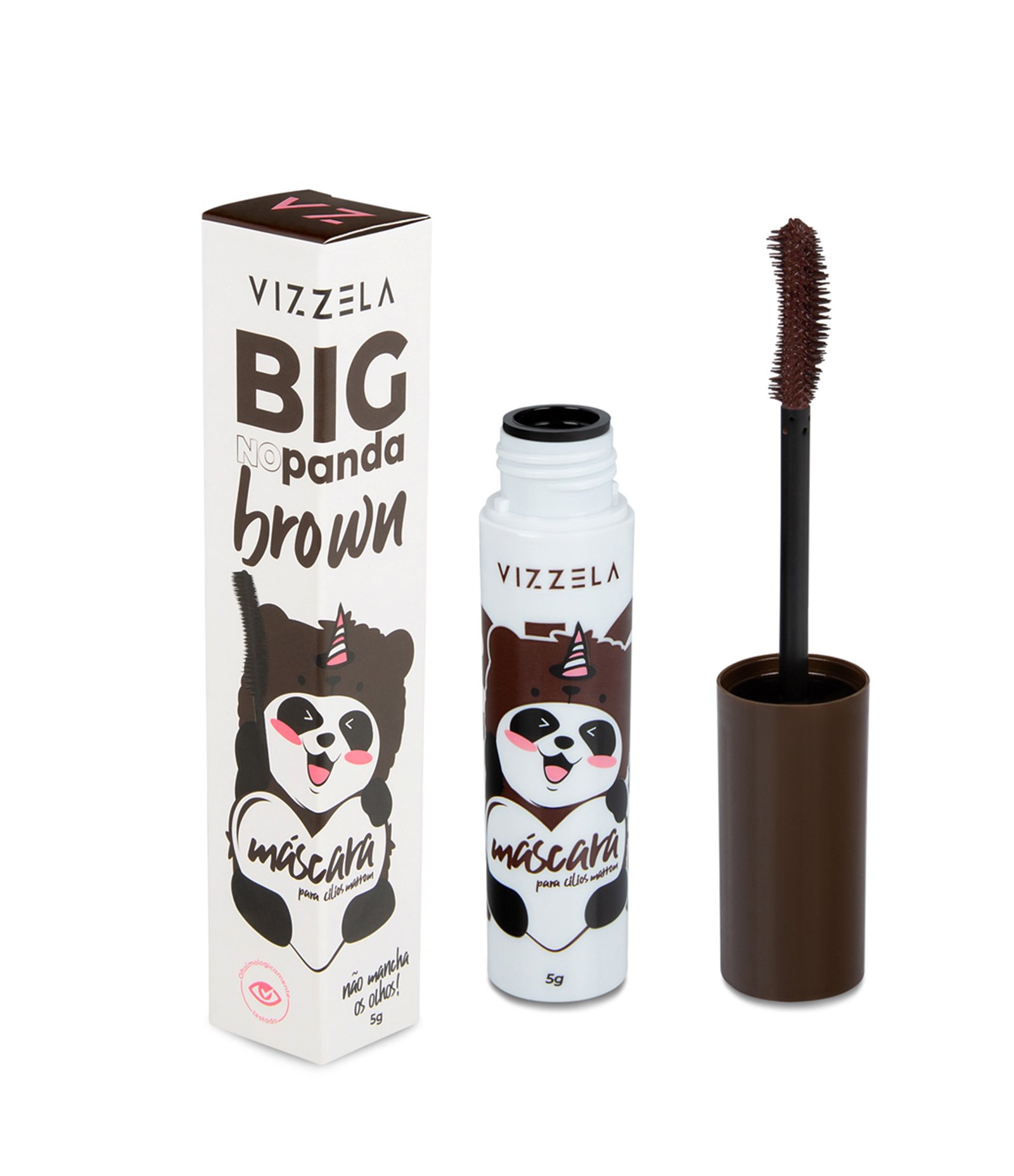 Máscara para Cílios Big No Panda Brown Vizzela Marrom 2
