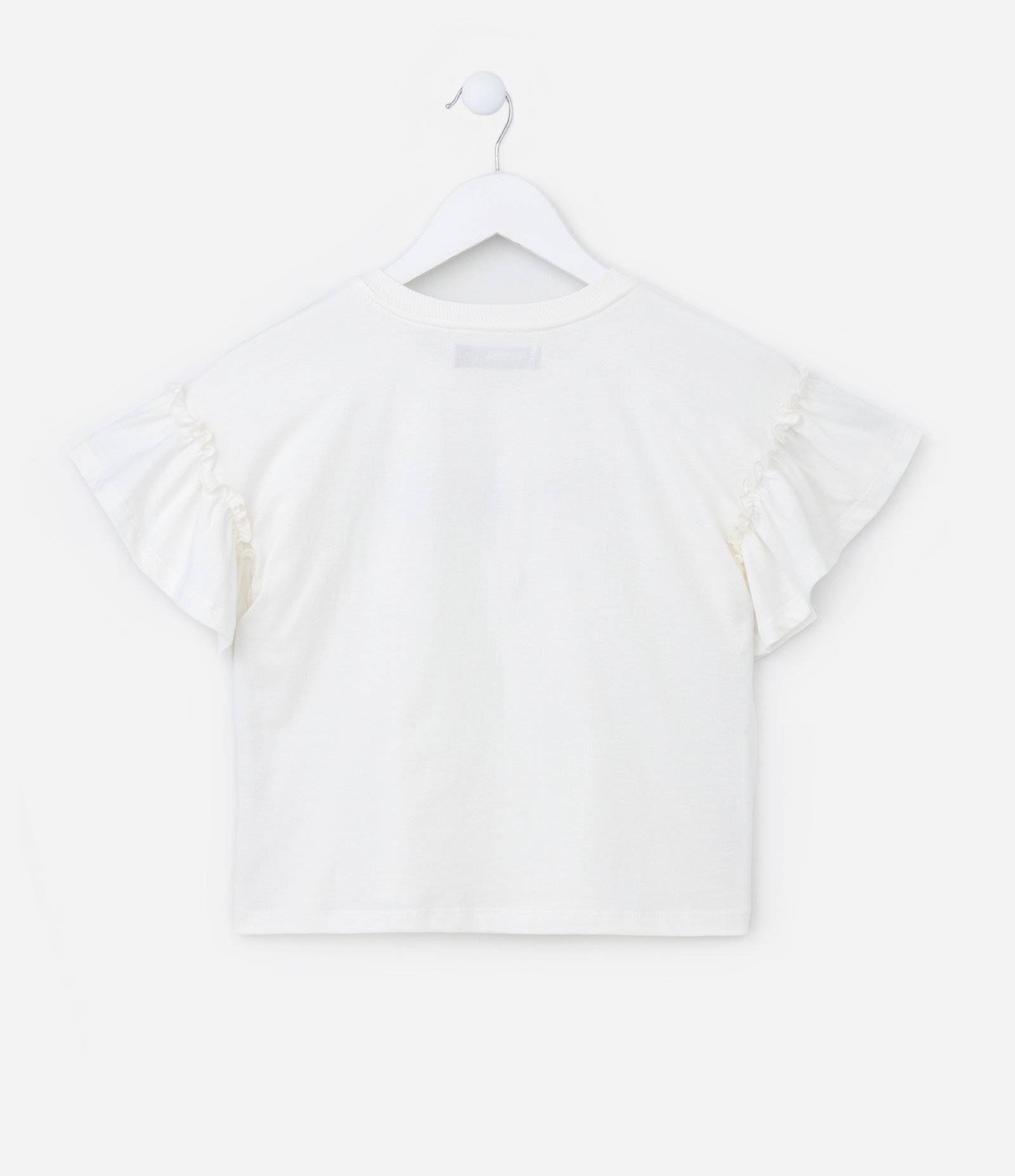 Camiseta Curta Infantil com Estampa de Borboleta - Tam 5 a 14 anos Branco Neve 2