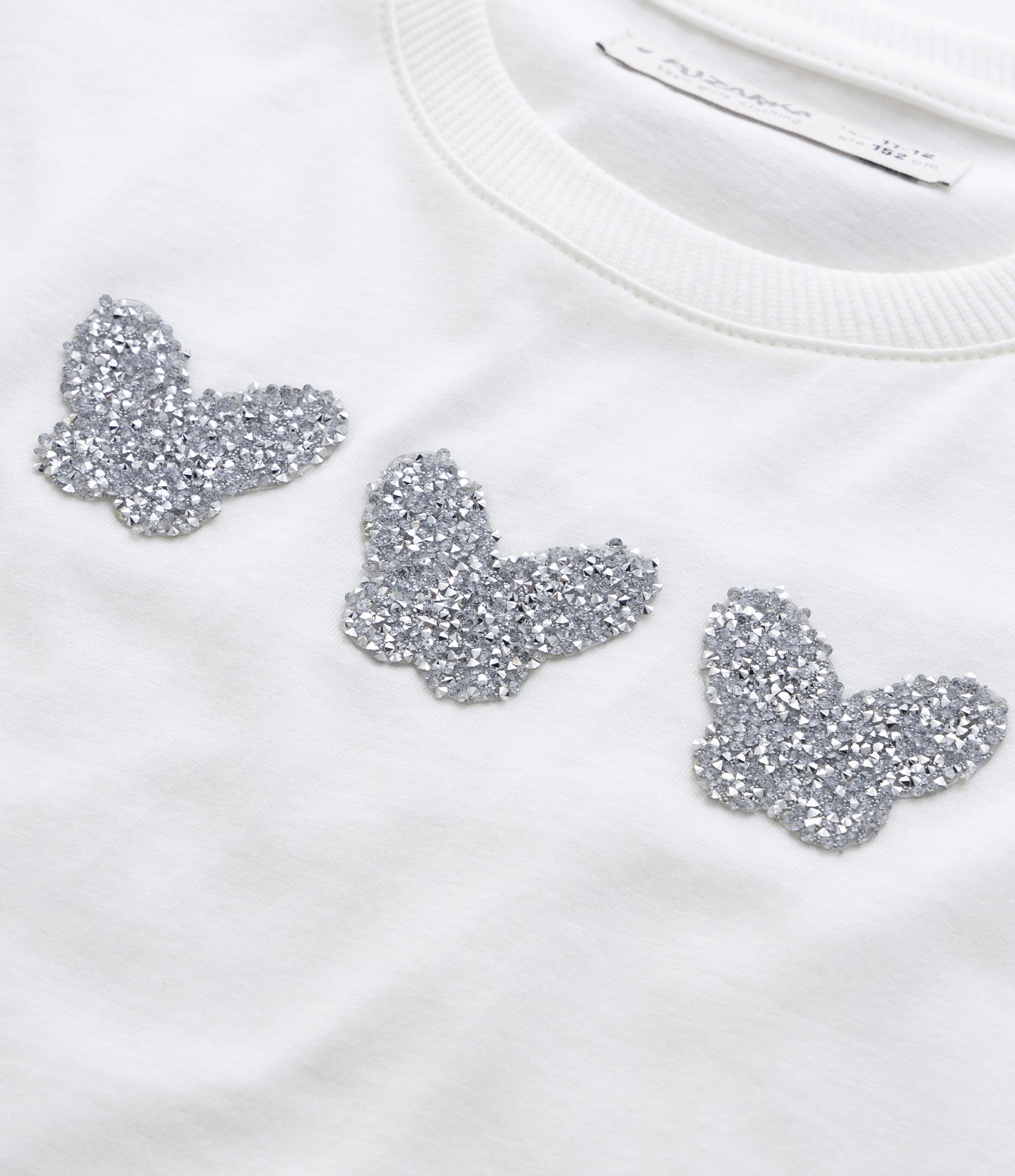 Camiseta Curta Infantil com Estampa de Borboleta - Tam 5 a 14 anos Branco Neve 5