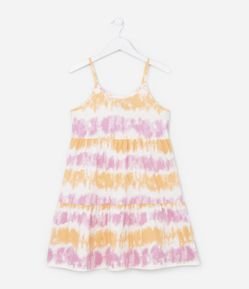 Vestido Infantil com Estampa Tie Dye - Tam 5 a 14 Anos