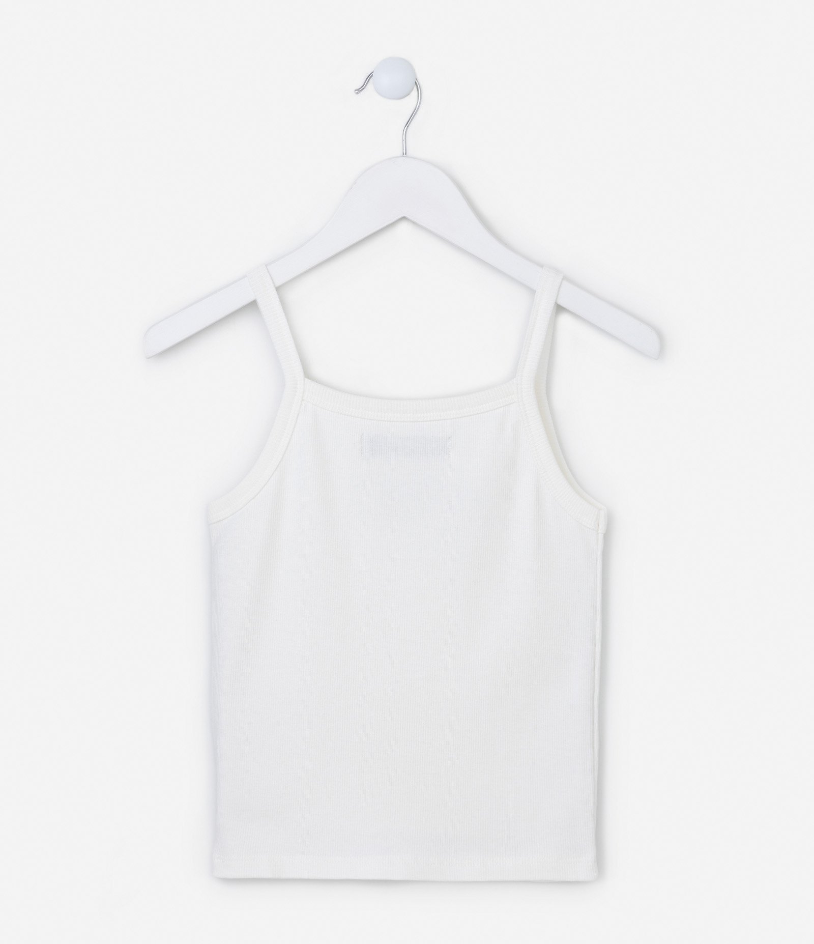 Regata Infantil Canelada com Bordado e Lacinho - Tam 5 a 14 Anos Branco Neve 2