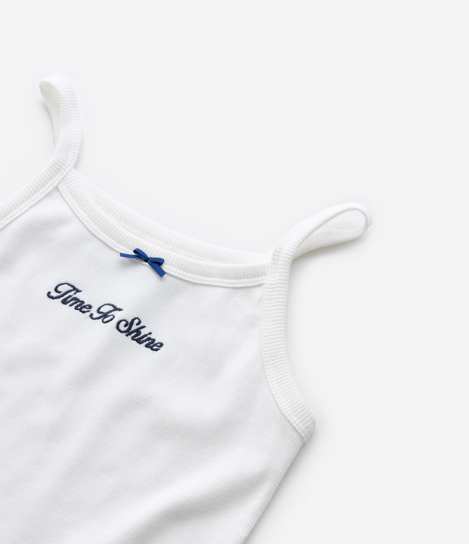 Regata Infantil Canelada com Bordado e Lacinho - Tam 5 a 14 Anos Branco Neve 4