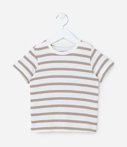Camiseta Infantil com Estampa Listras a Fio Tinto - Tam 1 a 6 Anos