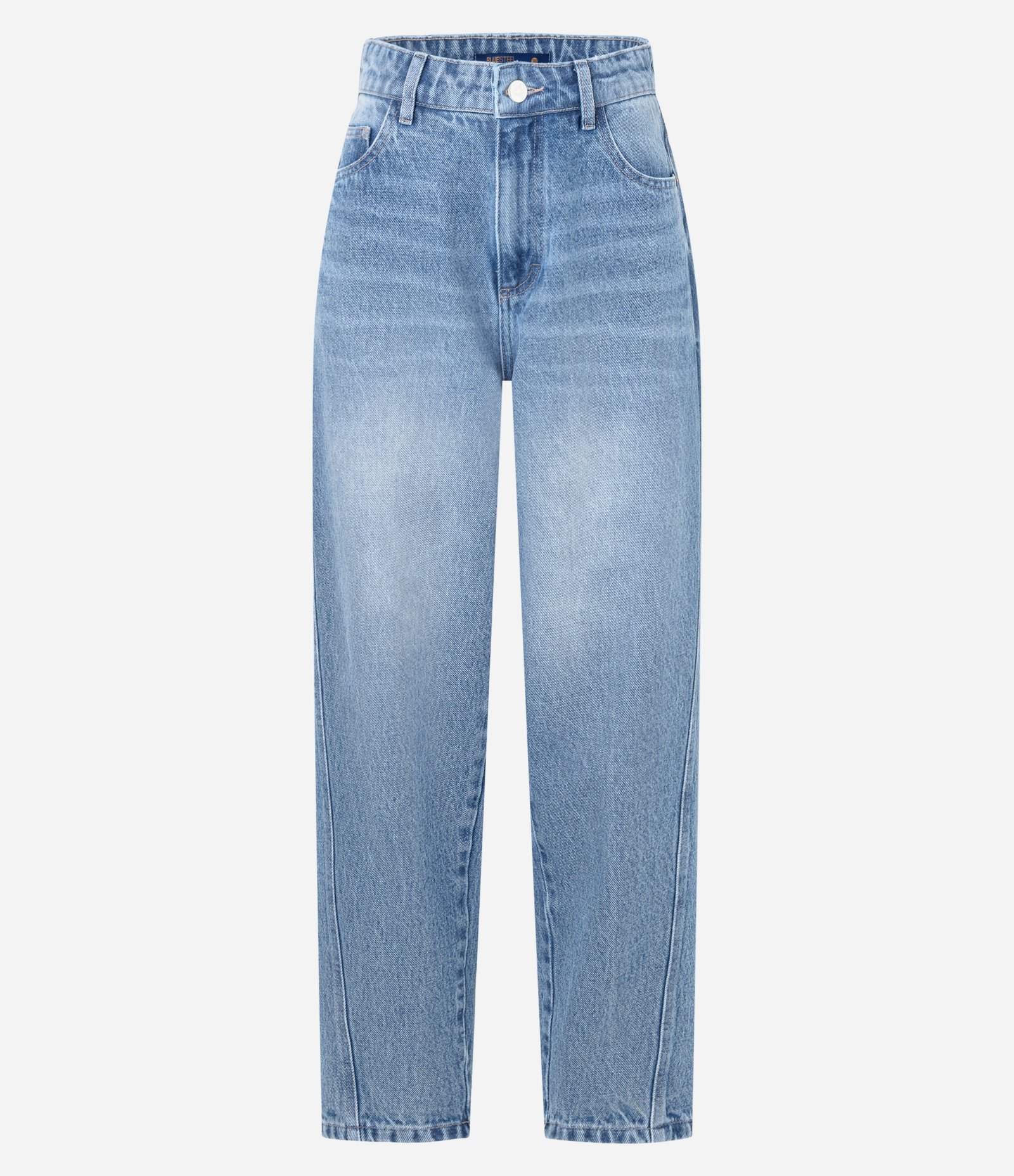 Calça Balloon em Jeans com Recortes Laterais Azul 5