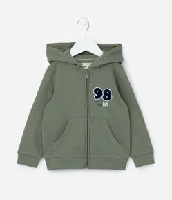 Casaco Infantil Quentinho com Capuz e Bordado 98 - Tam 1 a 6 Anos