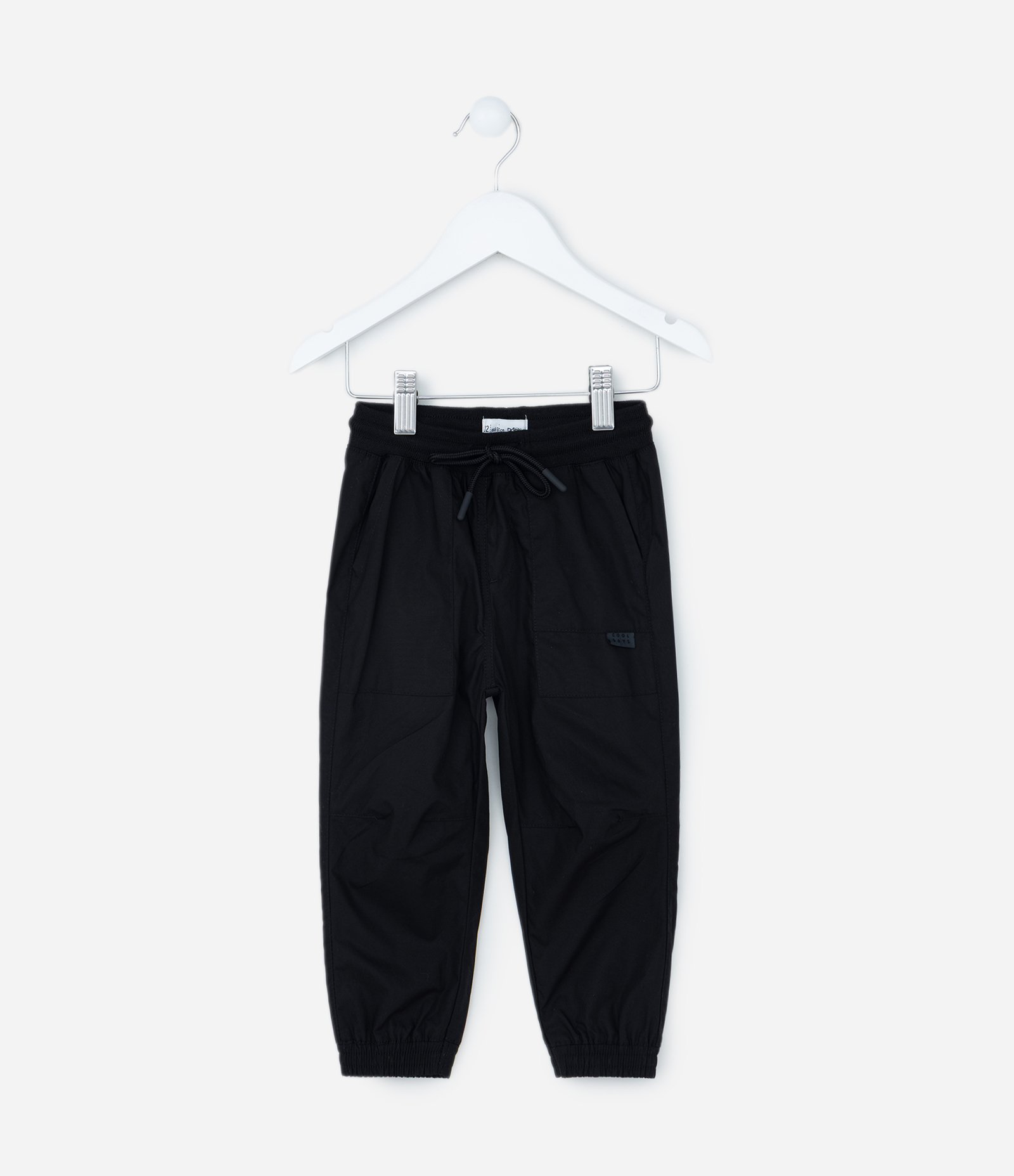 Calça Infantil em Sarja com Bolsos e Recortes - Tam 1 a 5 anos Preto 1