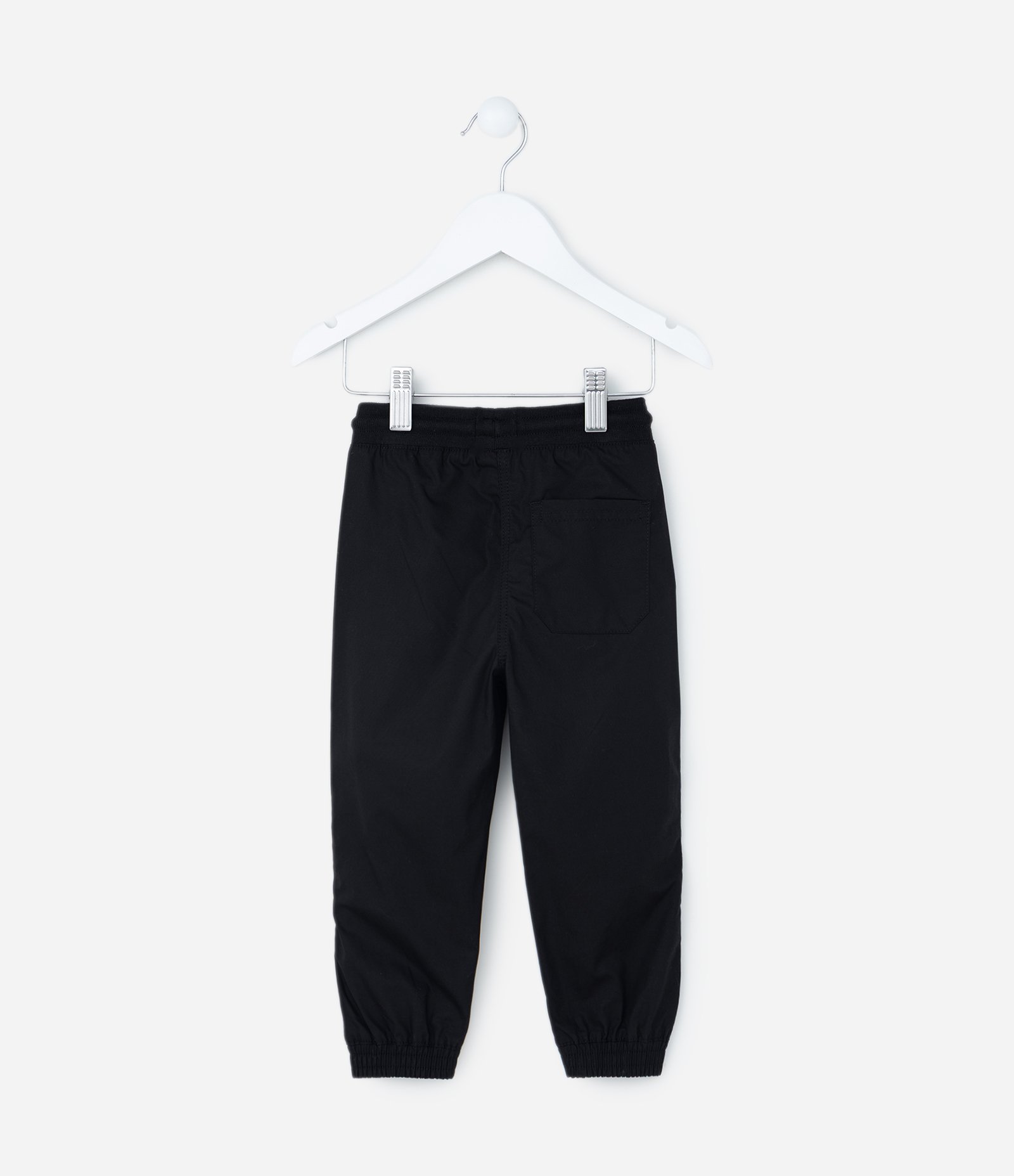Calça Infantil em Sarja com Bolsos e Recortes - Tam 1 a 5 anos Preto 2