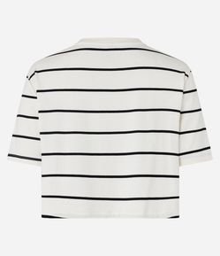 Blusa Boxy Cropped em Viscose com Listras