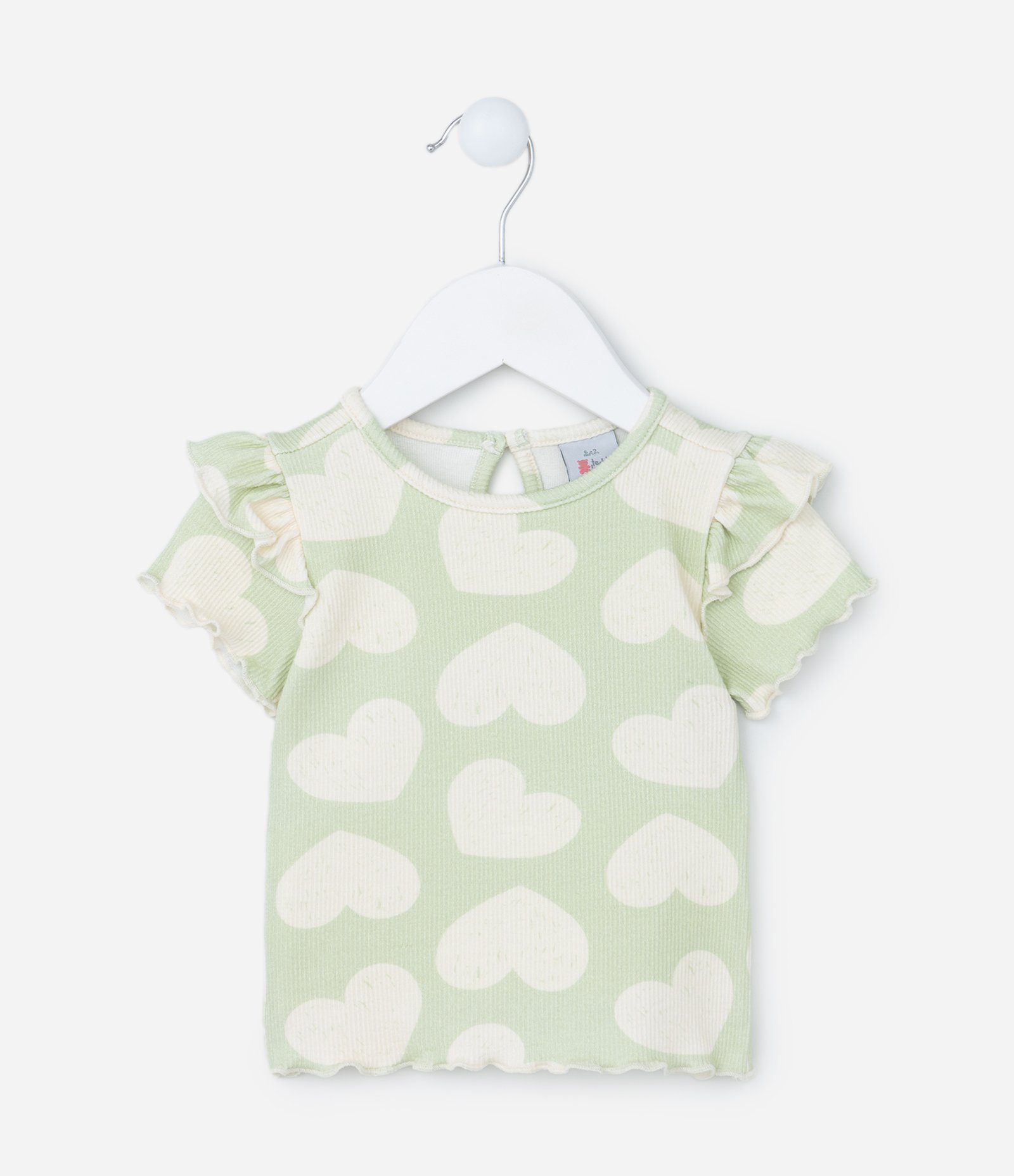 Blusa infantil Canelada com Babadinhos - Tam 3 a 18 meses Verde 1