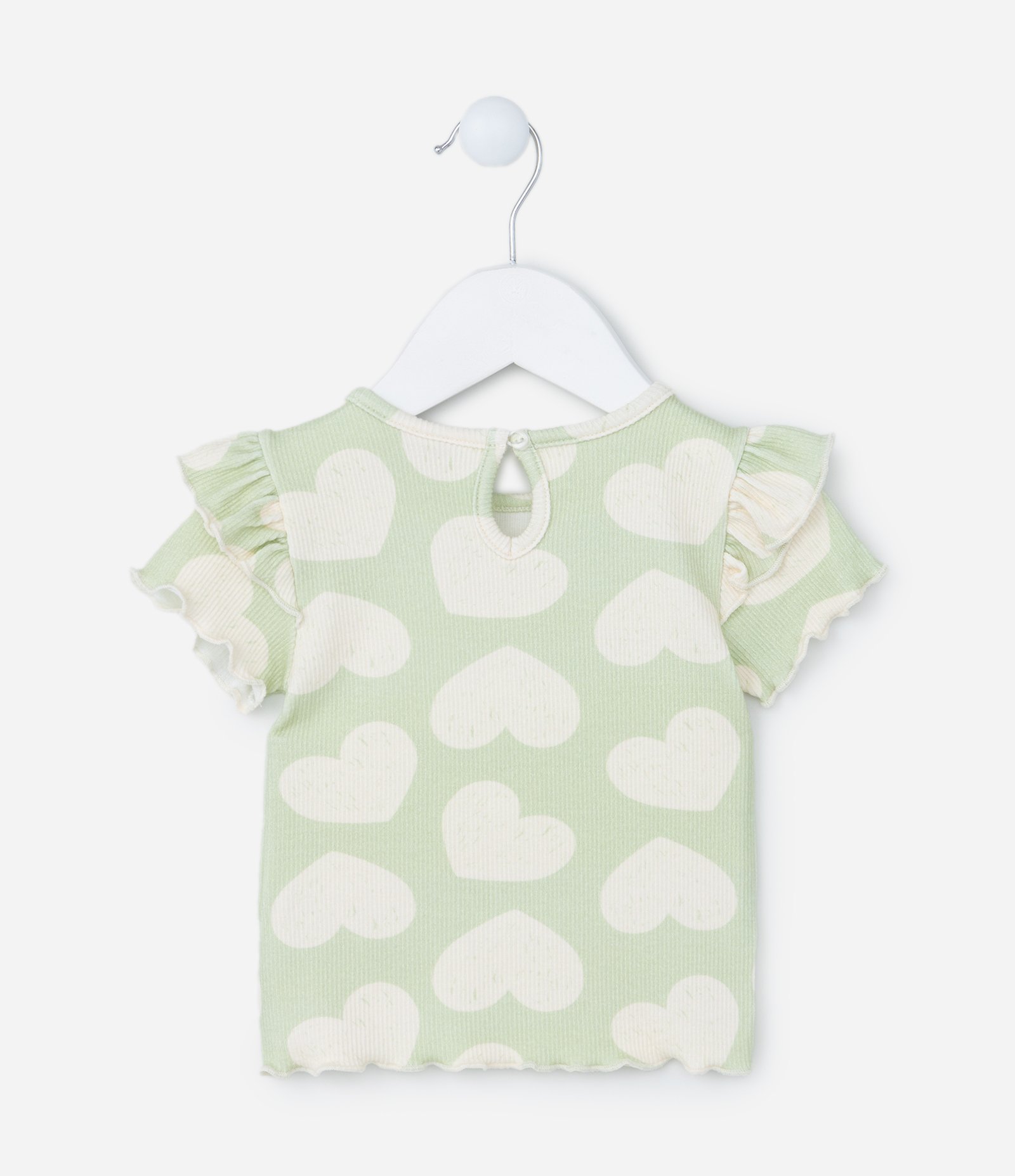 Blusa infantil Canelada com Babadinhos - Tam 3 a 18 meses Verde 2