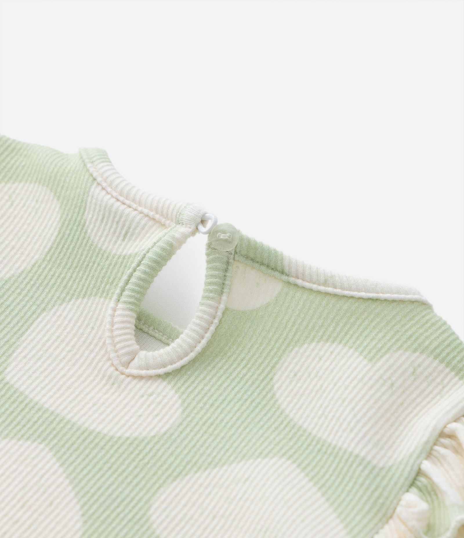 Blusa infantil Canelada com Babadinhos - Tam 3 a 18 meses Verde 4