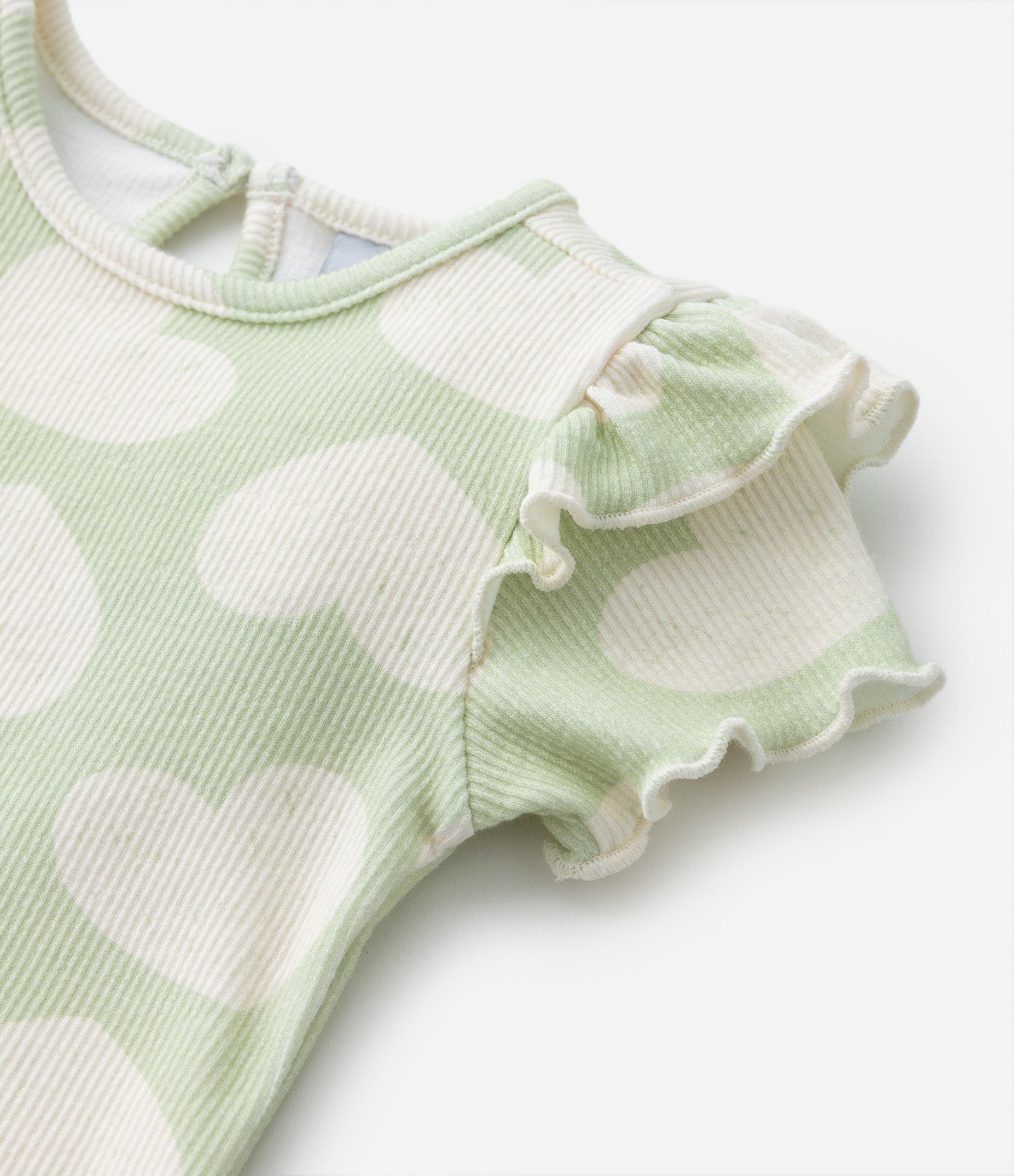 Blusa infantil Canelada com Babadinhos - Tam 3 a 18 meses Verde 5