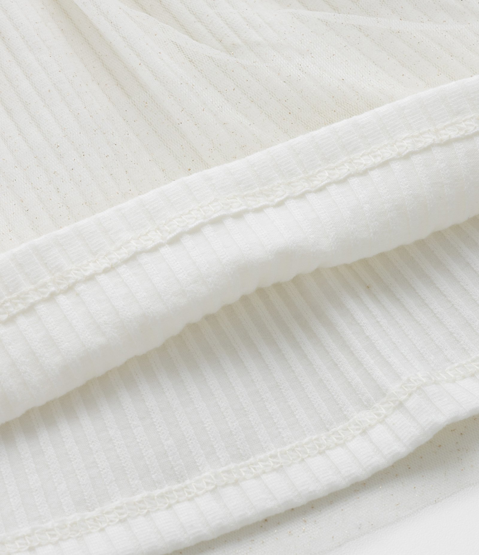 Vestido Infantil Texturizado com Tule - Tam 0 a 18 meses Off White 5