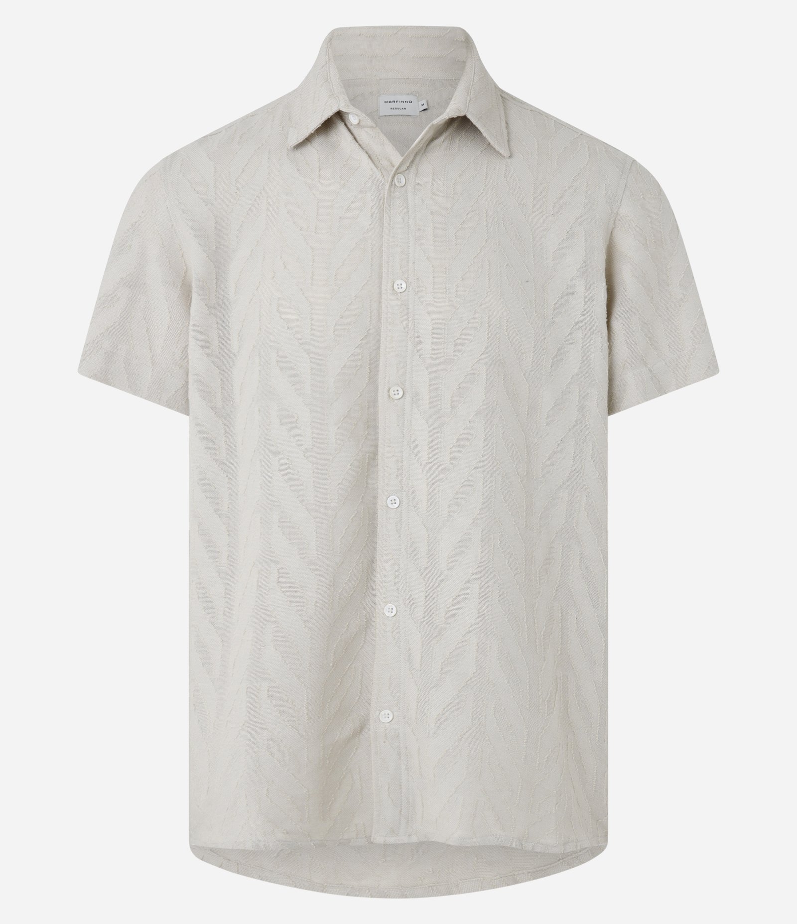 Camisa Regular em Algodão com Textura Jacquard em Revelo Cinza 1