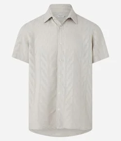Camisa Regular em Algodão com Textura Jacquard em Revelo