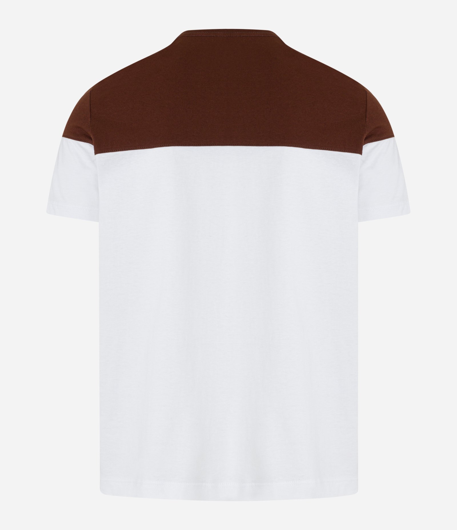 Camiseta Slim em Algodão em Bloco de Cores e Estampa Lettering Branco e Marrom 6