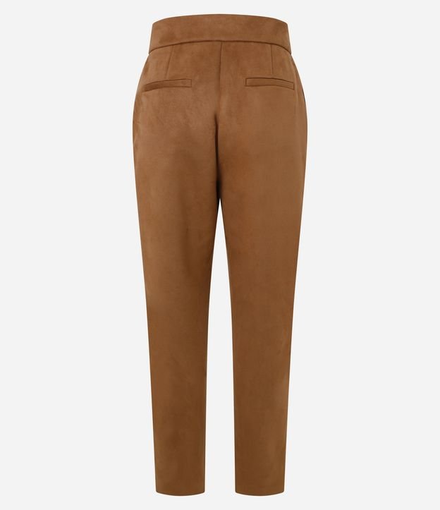 Calça em Suede com Cós Elástico e Bolsos