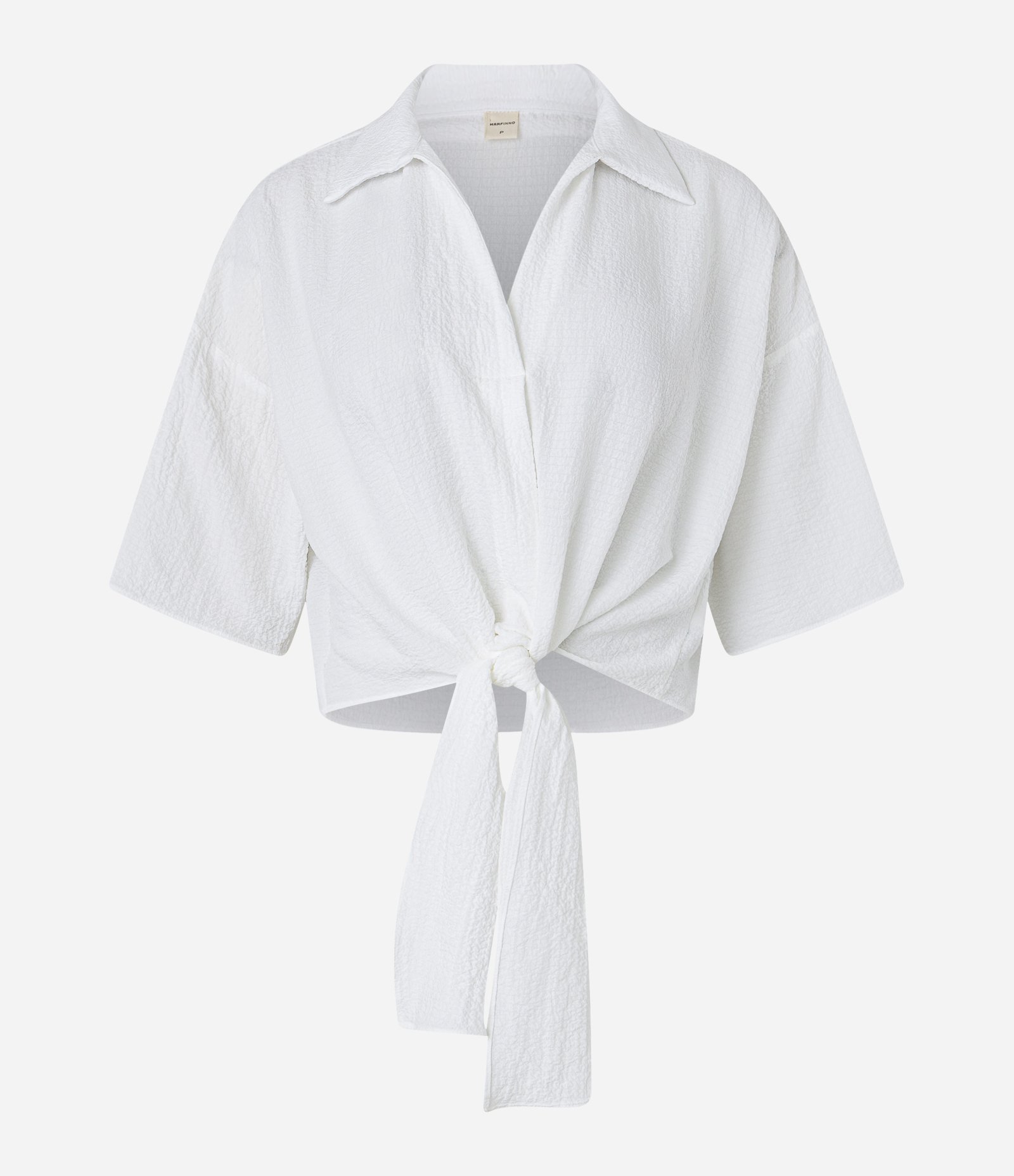 Blusa em Crepe com Amarração na Cintura Branco 5