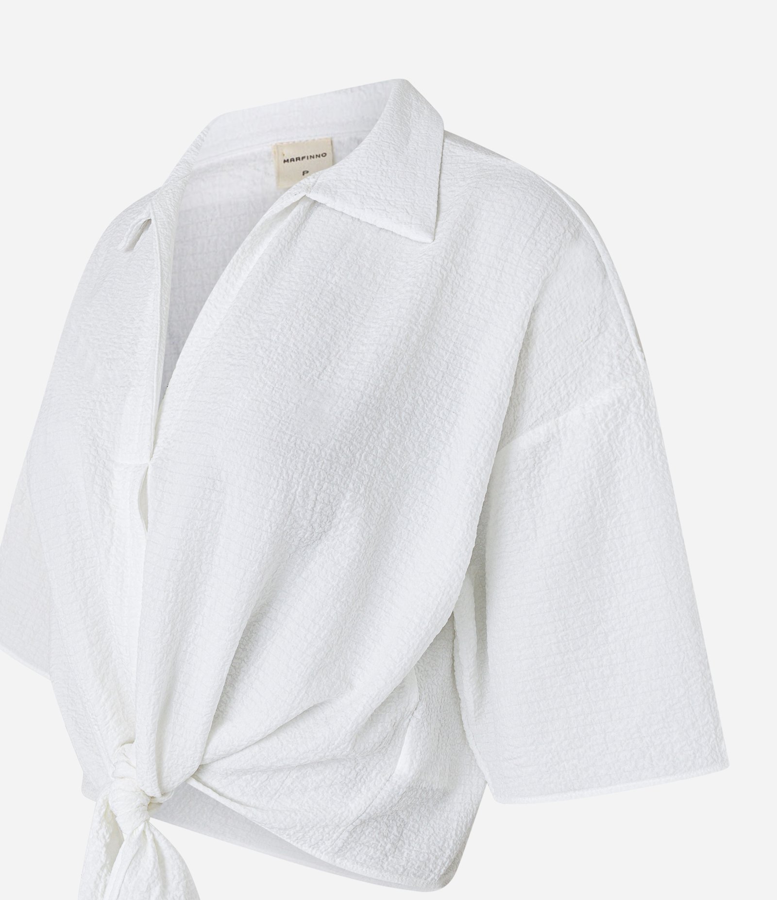 Blusa em Crepe com Amarração na Cintura Branco 6