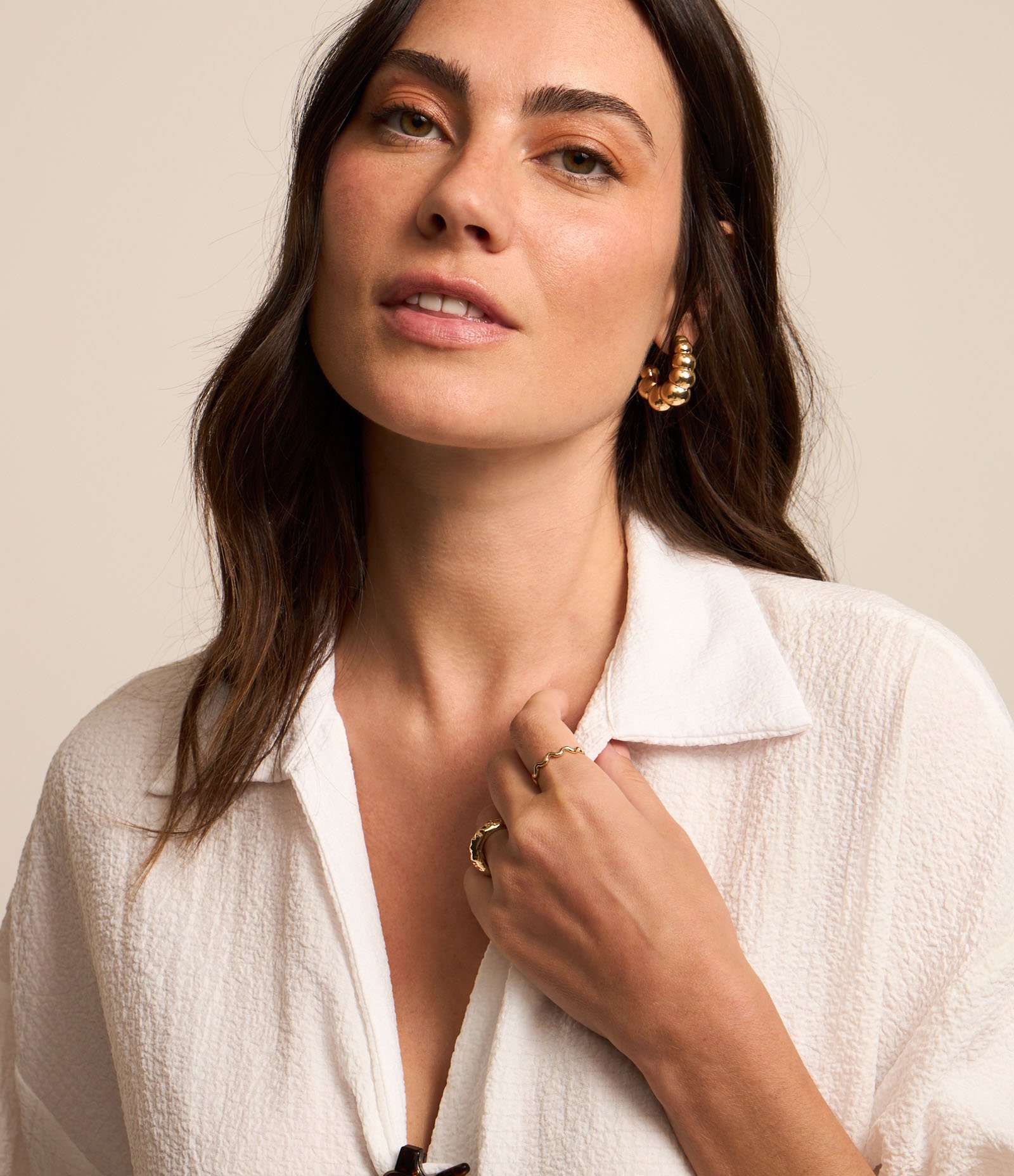 Blusa em Crepe com Amarração na Cintura Branco 3