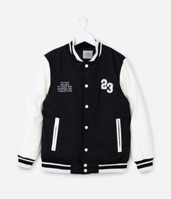 Jaqueta Bomber Infantil com Bordado Frente e Costas - Tam 5 a 14  Anos