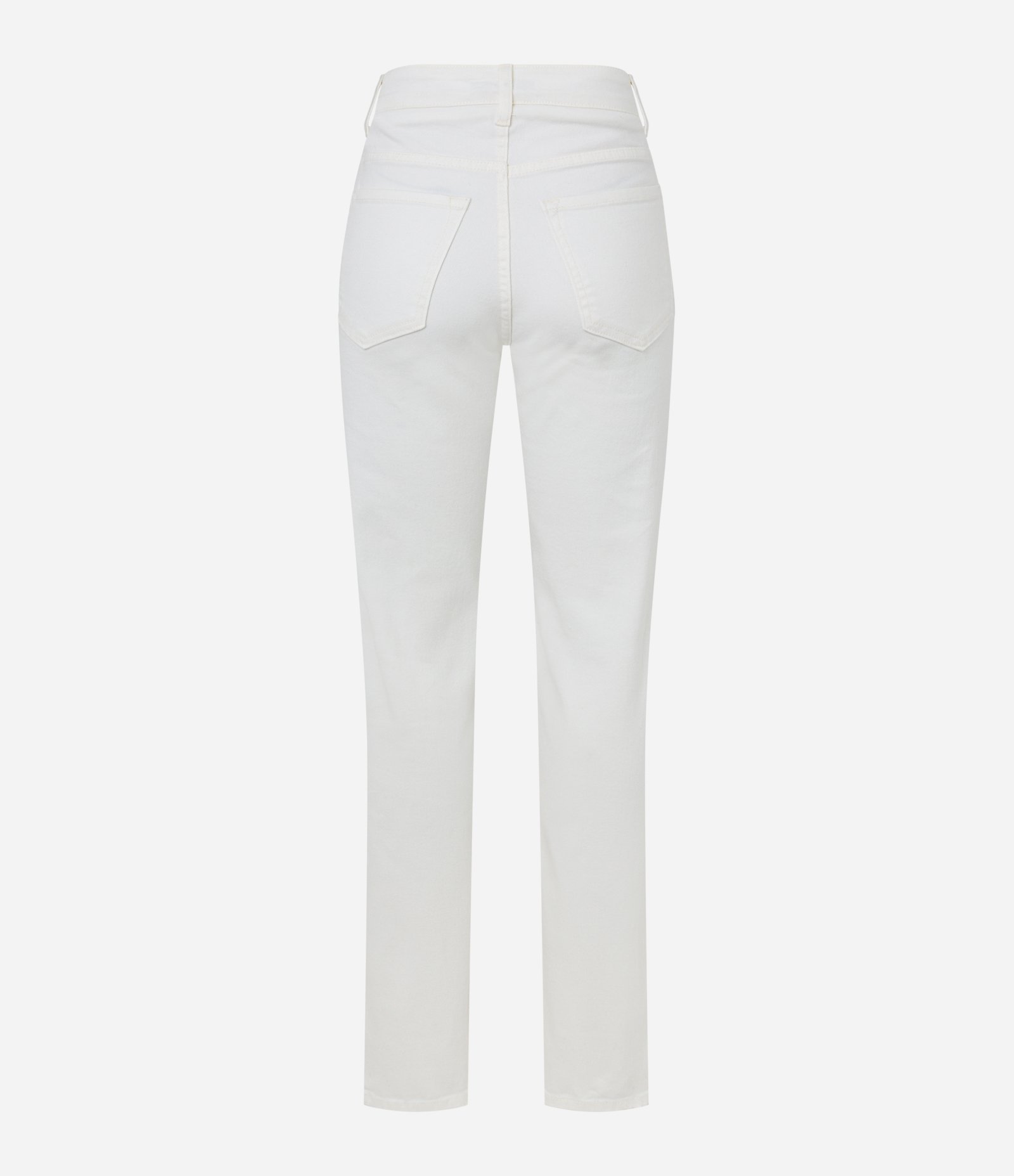 Calça Reta em Sarja com Bolsos Branco 5