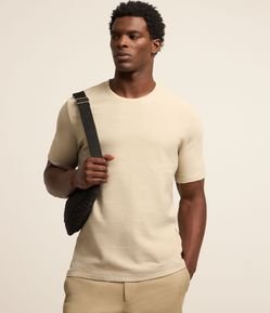 Camiseta Slim em Algodão com Textura Canelada