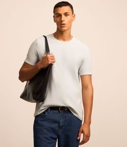Camiseta Slim em Algodão com Textura Canelada