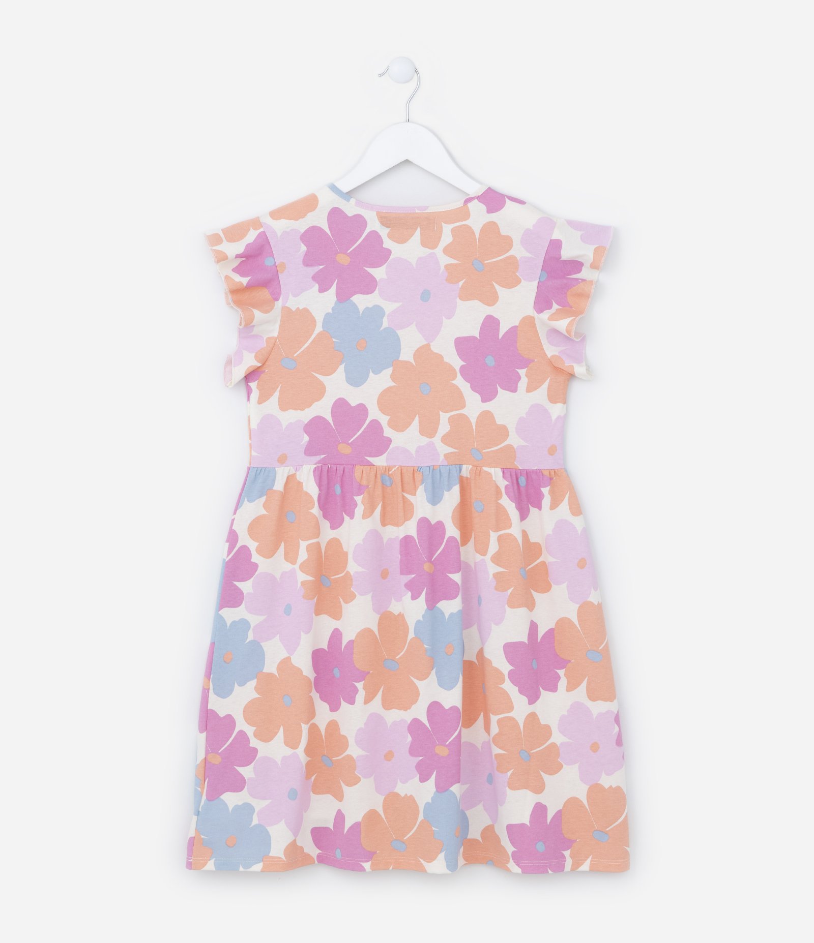 Vestido Infantil com Babadinhos e Estampa Floral - Tam 5 a 14 Anos Multicores 2