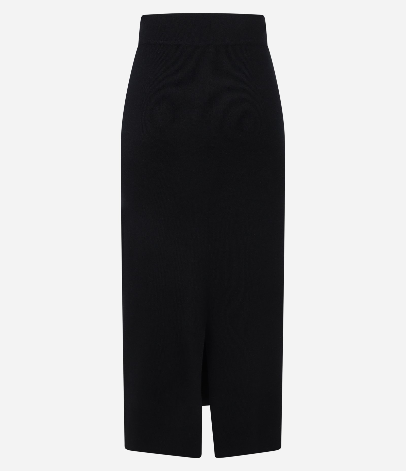 Saia Midi em Tricô com Fenda nas Costas Preto 6
