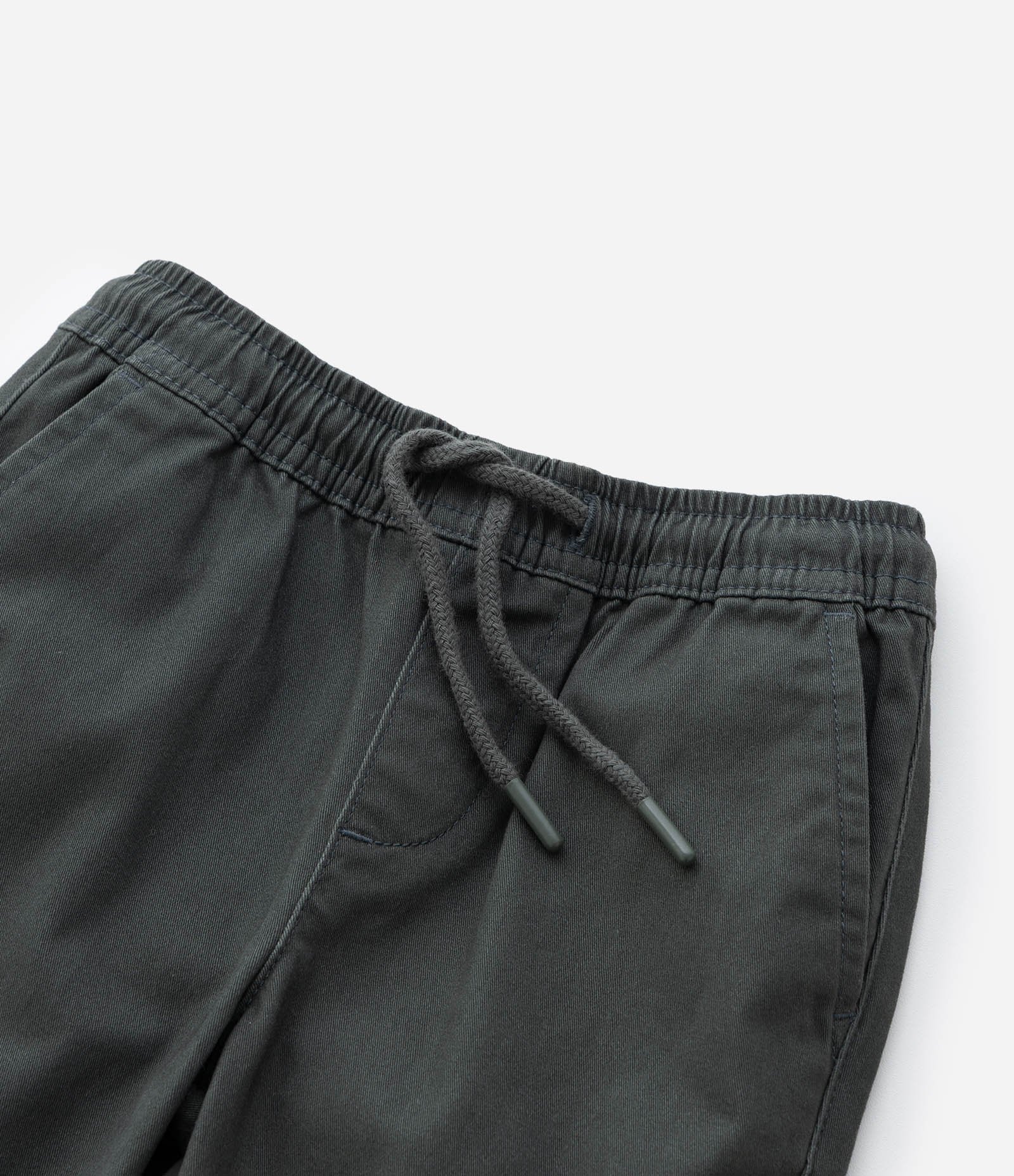 Calça Jogger Infantil em Sarja com Amarração - Tam 5 a 14 Anos Verde 4