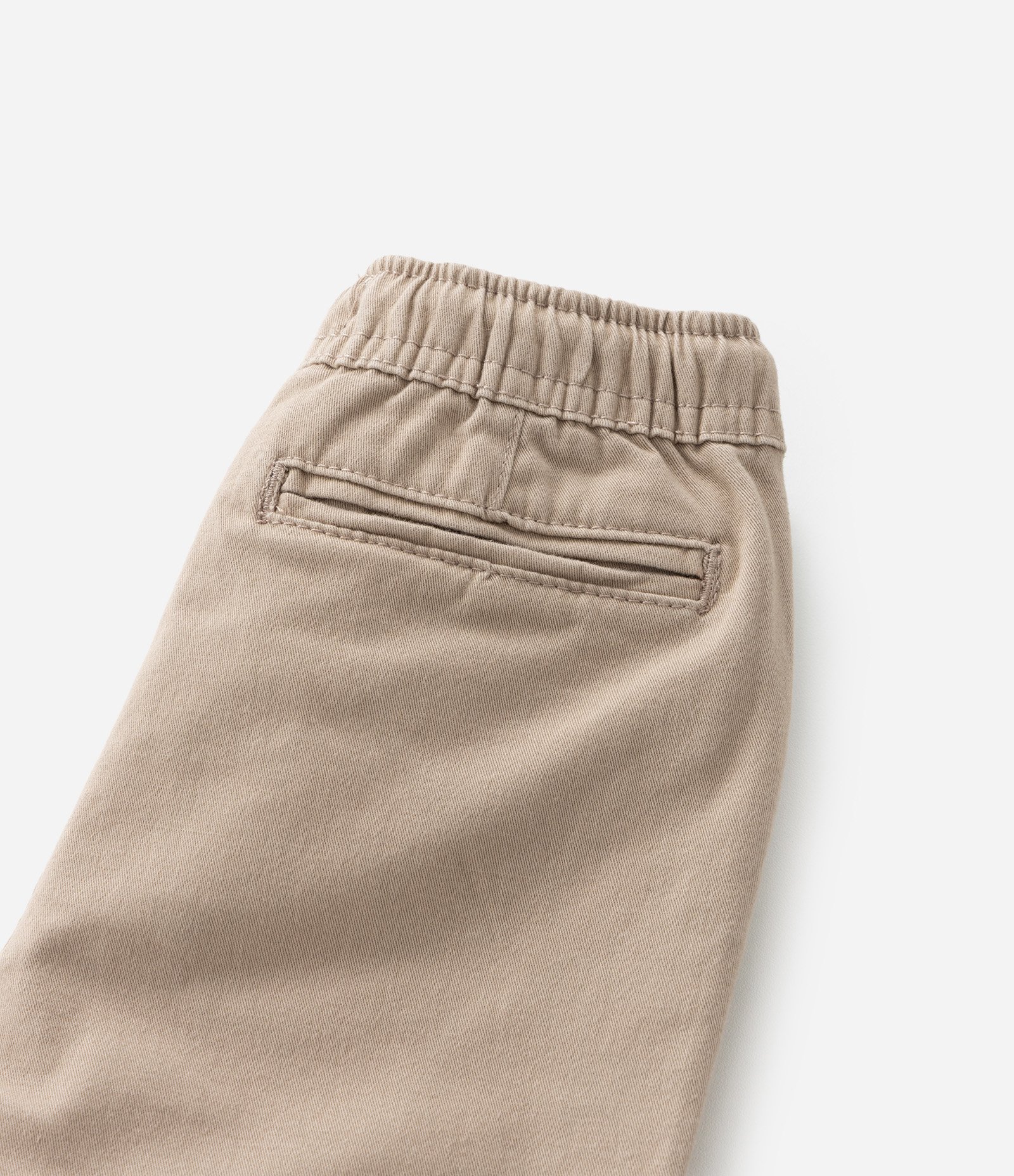 Calça Jogger Infantil em Sarja com Amarração - Tam 5 a 14 Anos Bege 4