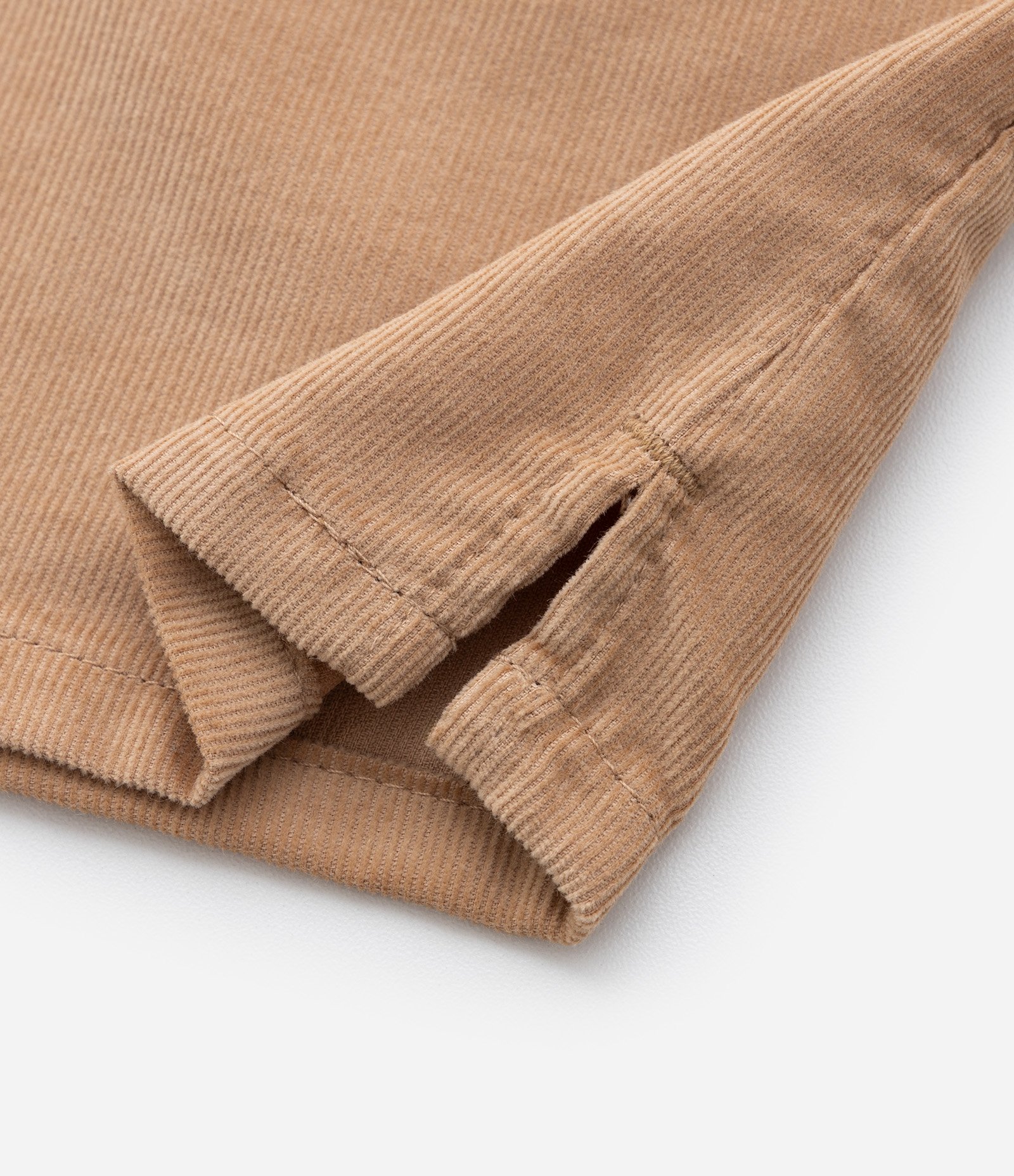 Camisa Infantil em Veludo Cotelê com Bolsinho - Tam 1 a 6 anos Bege 4