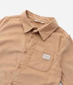 Camisa Infantil em Veludo Cotelê com Bolsinho - Tam 1 a 6 anos