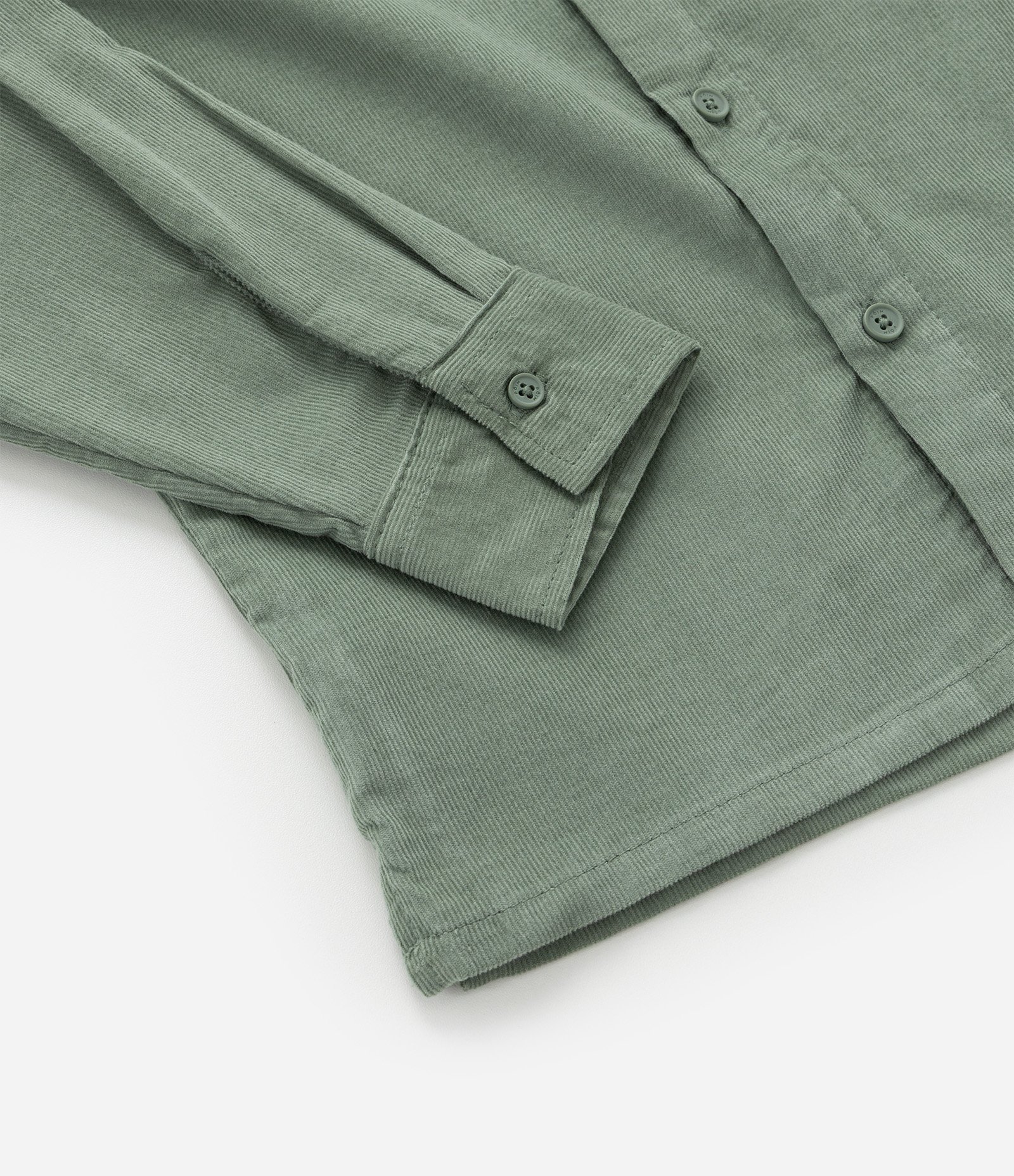 Camisa Infantil em Veludo Cotelê com Bolsinho - Tam 1 a 6 anos Verde 3