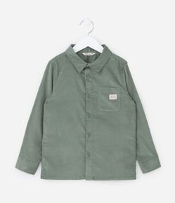 Camisa Infantil em Veludo Cotelê com Bolsinho - Tam 1 a 6 anos