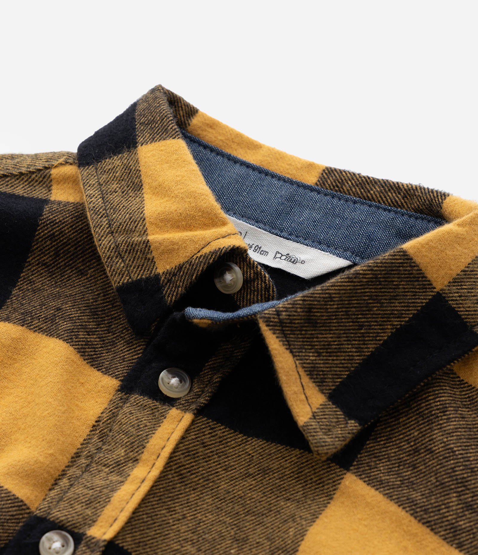 Camisa Infantil em Flanela com Estampa Xadrez - Tam 1 a 6 Anos Amarelo/Preto 5