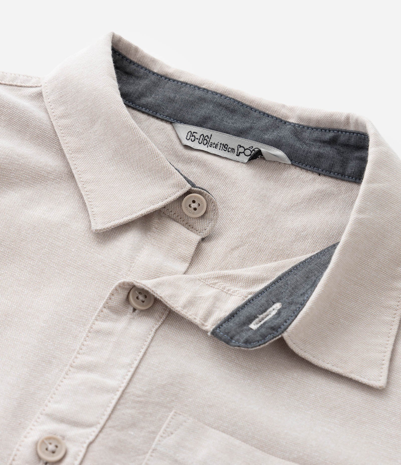 Camisa Básica Infantil em Oxford com Bolso - Tam 1 a 5/6 Anos 6