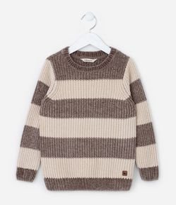 Suéter Infantil com Estampa de Listras - Tam 1 a 5 Anos