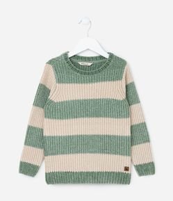 Suéter Infantil com Estampa de Listras - Tam 1 a 5 Anos