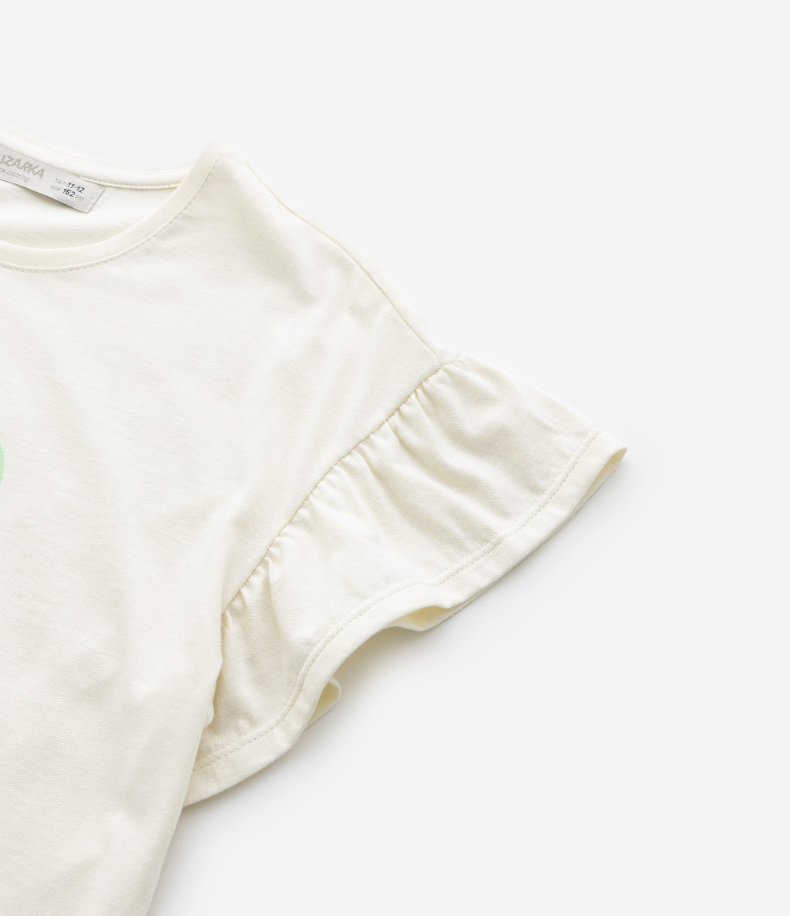 Blusa Curta Infantil com Bordado Limãozinho - Tam 5 a 14 Anos Bege 4