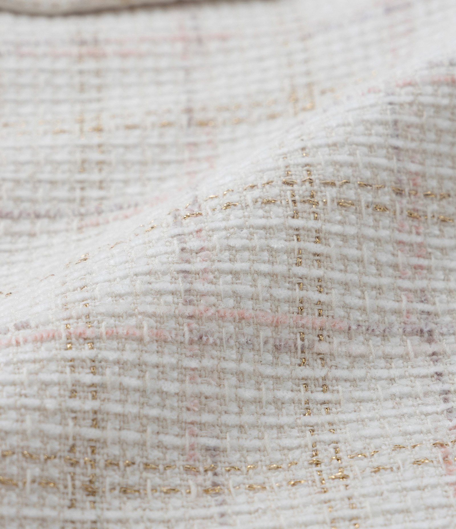 Jaqueta em Tweed com Gola Polo e Botões com Abelinhas -Tam 5 a 14 Anos Off White 3