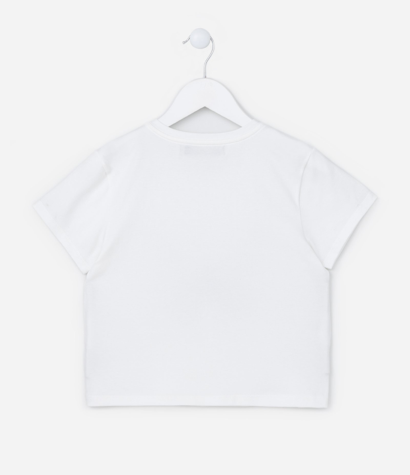 Camiseta Curta Infantil com Bordado Borboleta - Tam  5 a 14 Anos Branco Neve 2