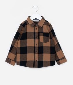 Camisa Infantil em Flanela com Estampa Xadrez - Tam 1 a 5 Anos