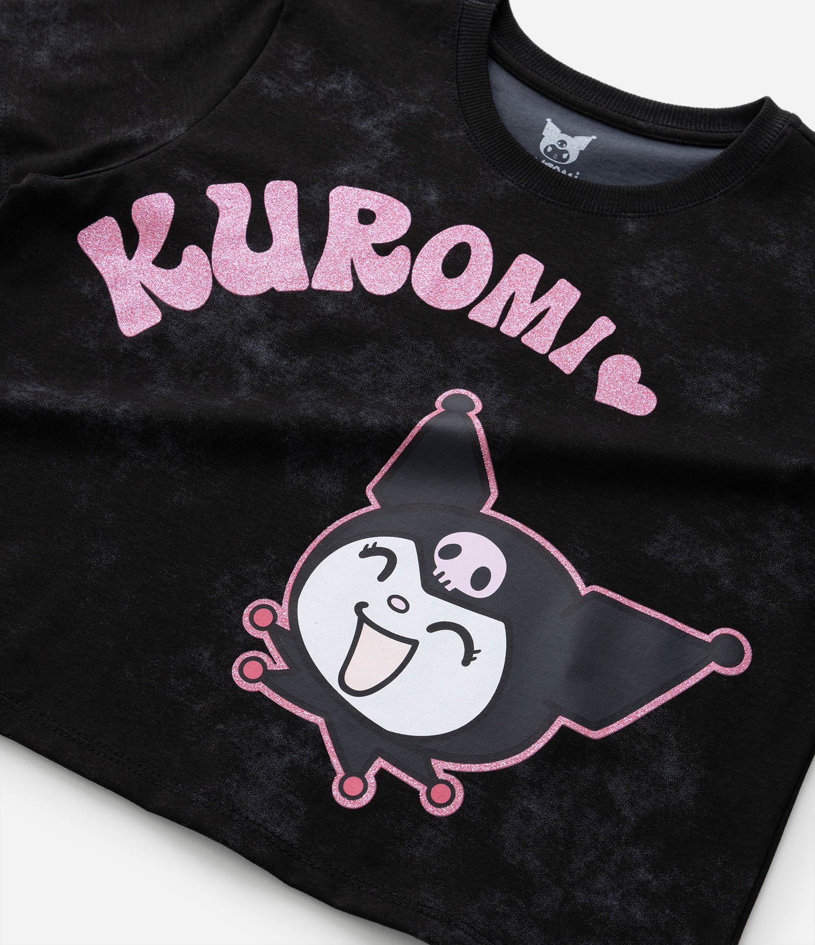 Camiseta Curta Infantil com Estampa da Kuromi - Tam 5 a 14 Anos Preto 5