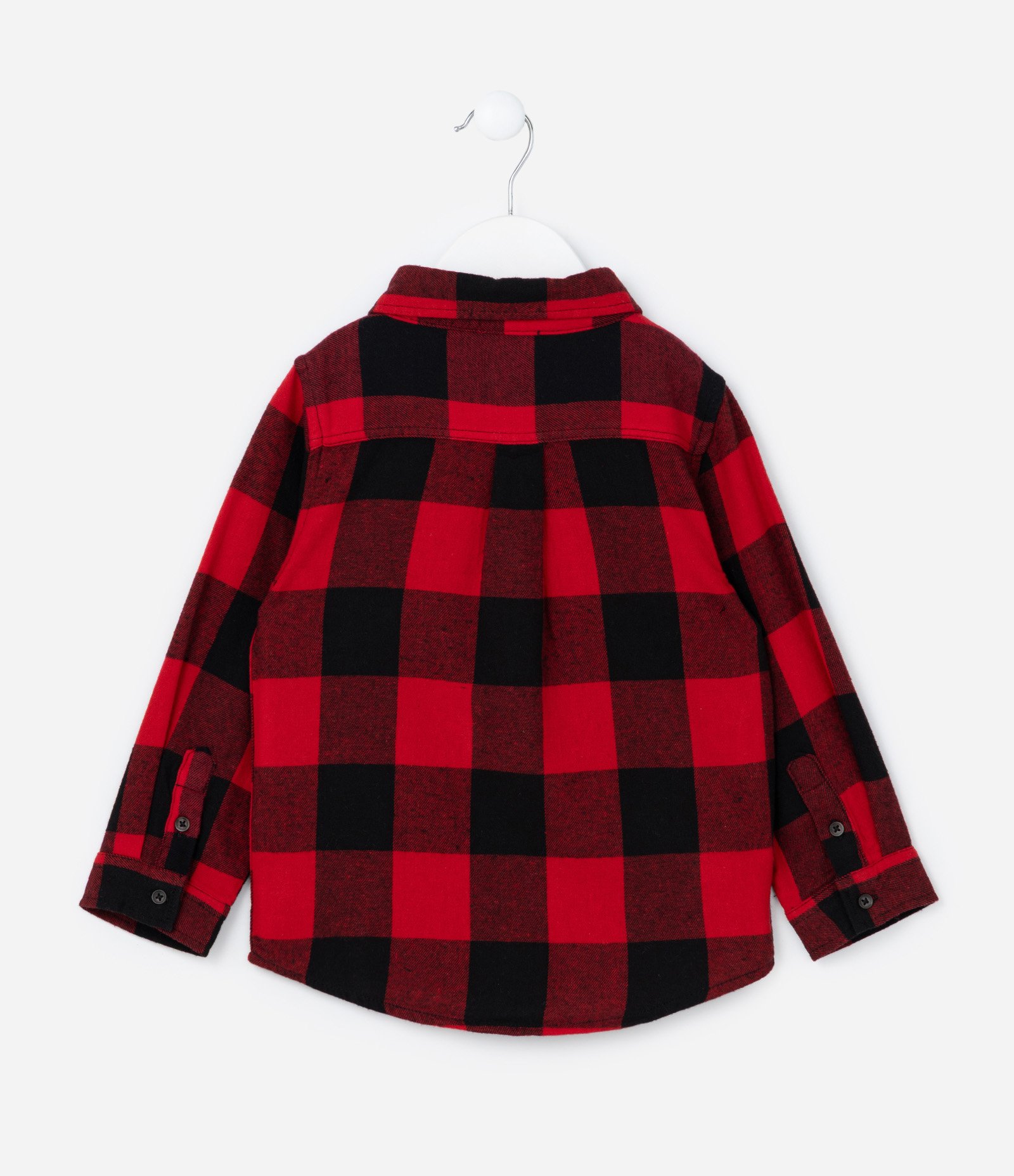 Camisa Infantil em Flanela com Estampa Xadrez - Tam 1 a 5 Anos Vermelho 2